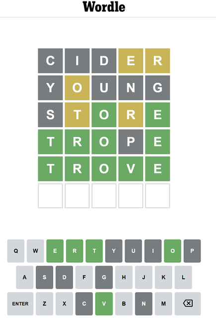 ヒントを頼りに5文字の英単語を当てるゲーム Wordle やったぜゲームズ