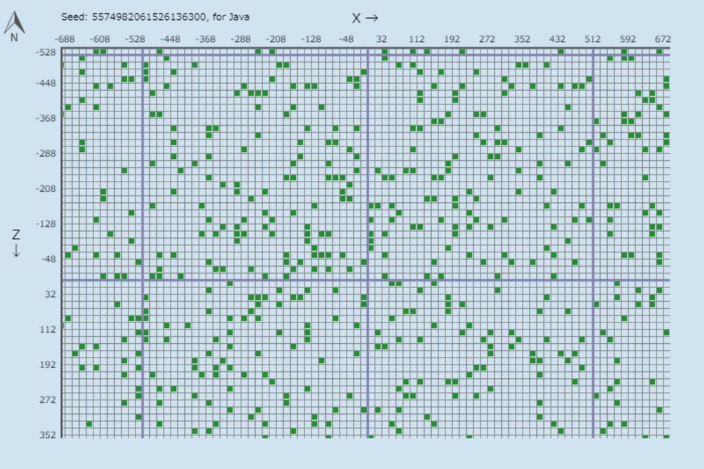 シード値を入力すればマイクラのスライムチャンクが表示されるwebサイト Slime Finder やったぜゲームズ