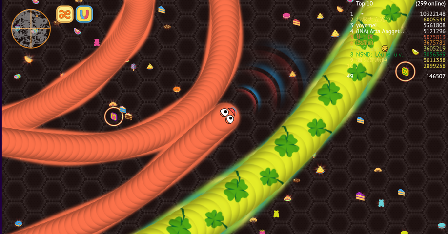 お菓子で溢れるフィールドで遊ぶミミズpvp系ioゲーム Wormate Io やったぜゲームズ