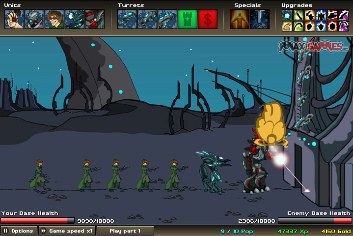 古代から近未来まで戦争する攻防ゲーム２ Age Of War 2 やったぜゲームズ