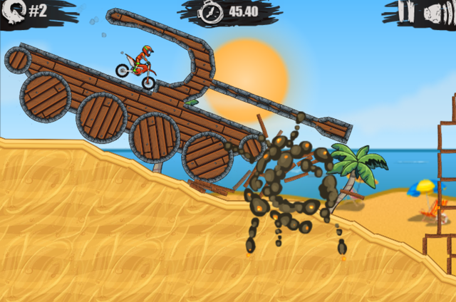 バイクを操作してギミックで溢れるコースを爆走するドライビングゲーム Moto X3m やったぜゲームズ バイクを操作してギミックで溢れるコースを爆走するドライビングゲーム Moto X3m やったぜゲームズ