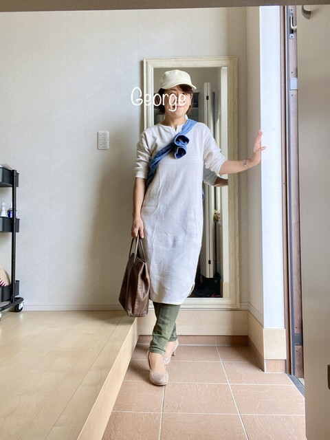 ユニクロのワッフルワンピース 産後も活躍するコーデ Le Style George