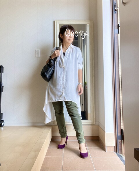 しまむらのシャツワンピース ナチュラルな初夏コーデ Le Style George しまむらのシャツワンピース ナチュラルな初夏コーデ Le Style George