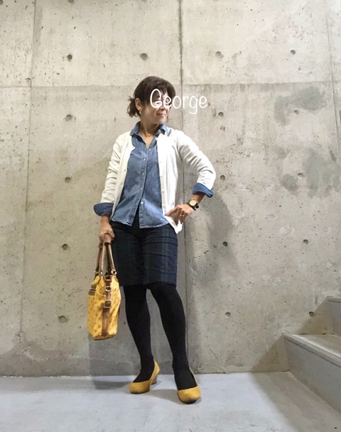 ユニクロのデニムシャツとタータンチェックのハーフパンツ 休日の本屋さんを楽しむコーデ Le Style George ユニクロのデニムシャツとタータンチェックのハーフパンツ 休日の本屋さんを楽しむコーデ Le Style George