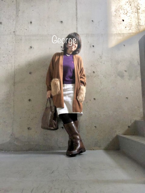 しまむらのロングカーデ 大人配色コーデ Le Style George しまむらのロングカーデ 大人配色コーデ Le Style George