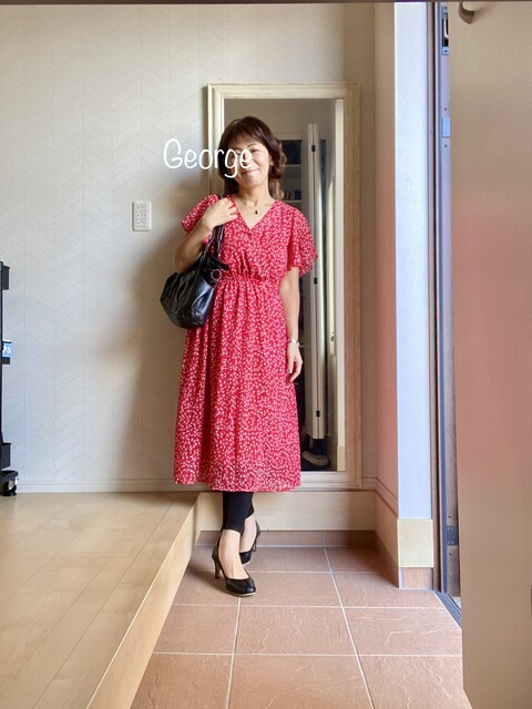 しまむらの赤ワンピ 娘ちゃんとリンクコーデ Le Style George しまむらの赤ワンピ 娘ちゃんとリンクコーデ Le Style George