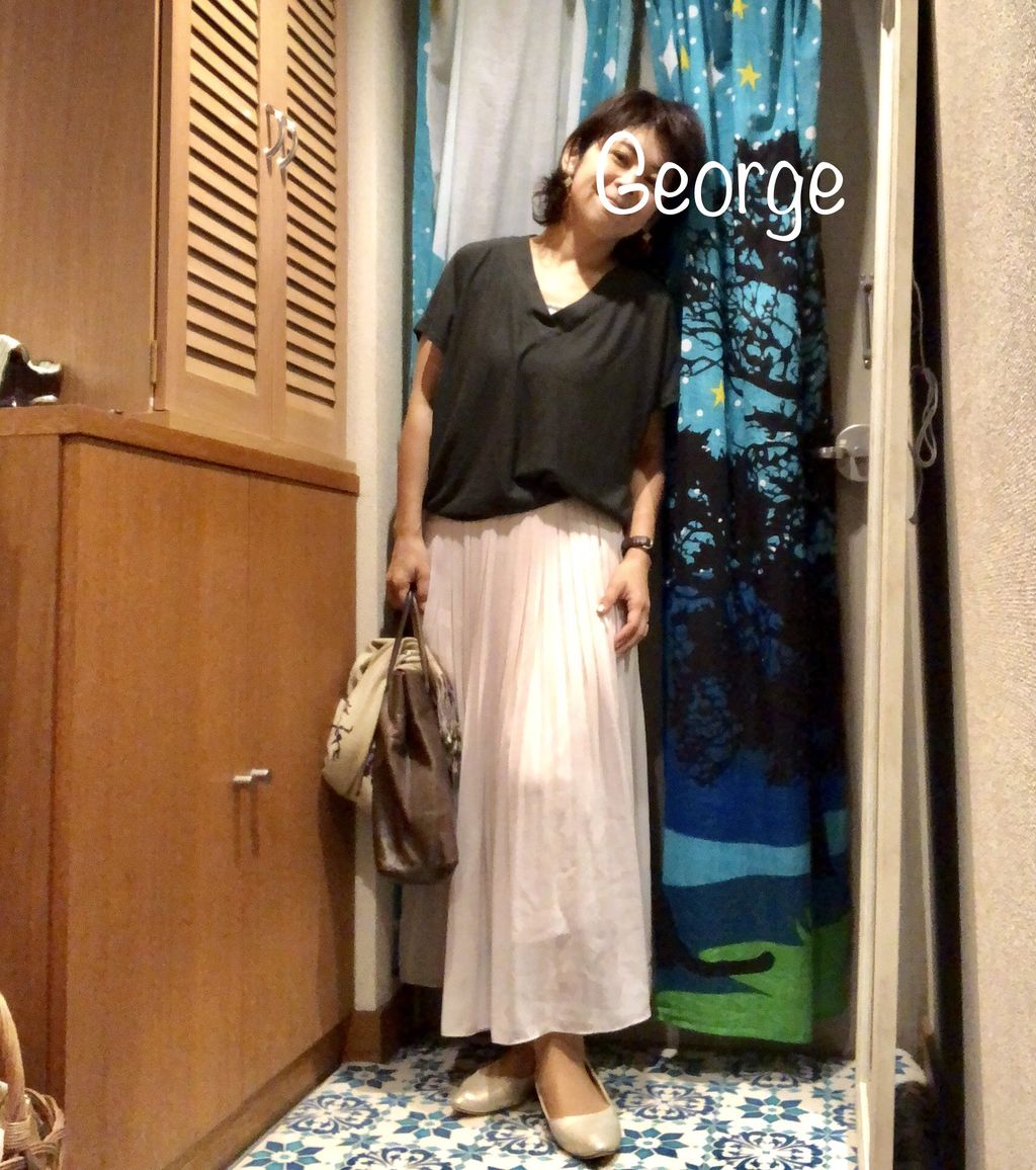 1809 白ロングスカートのしっとりコーデ Le Style George 1809 白ロングスカートのしっとりコーデ Le Style George