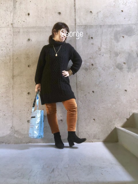 しまむらのニットワンピース ユニクロのレギパンで新年度始めます Le Style George