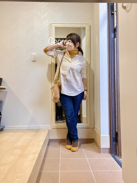 1130 ユニクロのストライプシャツ メンズライクコーデで気分転換 Le Style George