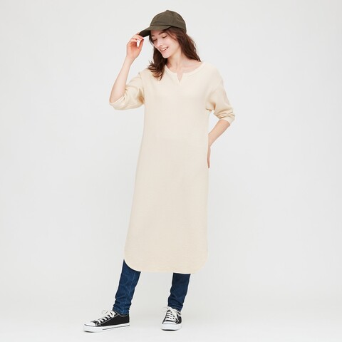 0912 ユニクロのワッフルキーネックワンピース 秋の始まりの妊婦コーデ Le Style George 0912 ユニクロのワッフルキーネックワンピース 秋の始まりの妊婦コーデ Le Style George