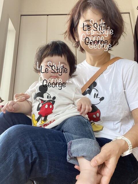 ユニクロのミッキーtシャツで親子リンクコーデ Le Style George