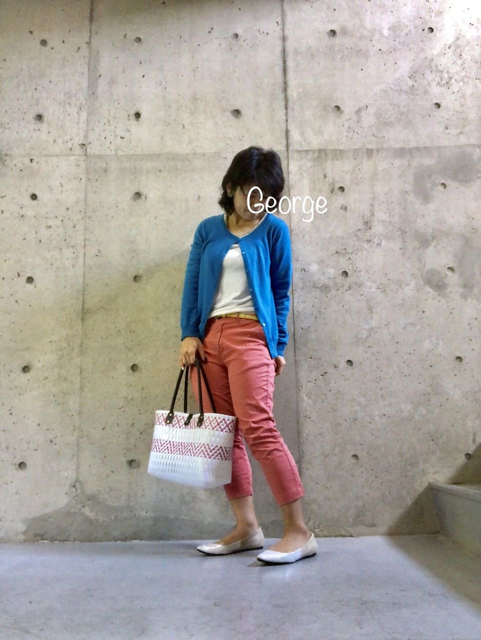 ユニクロカーディガンとピンクパンツでのんびりコーデ Le Style George