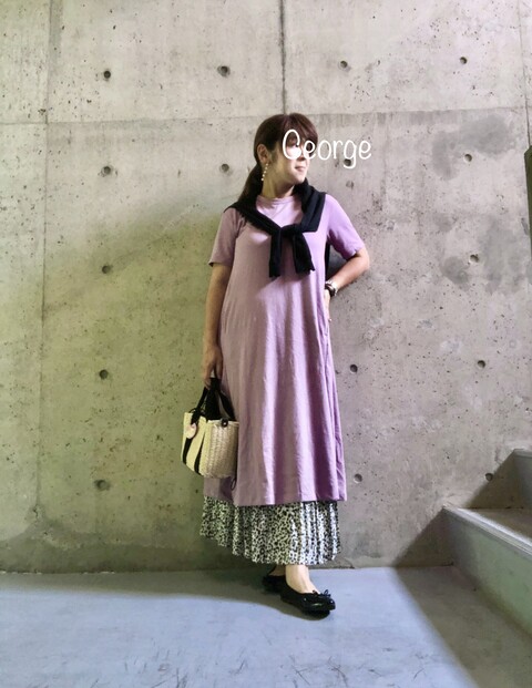 0703 Guの990円aラインワンピース マタニティでも楽々コーデ Le Style George