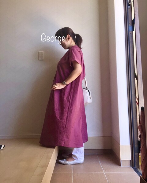 08 Guのバンドカラーギャザーワンピースを使ったマタニティコーデ むくみも隠すよ Le Style George 08 Guのバンドカラーギャザーワンピースを使ったマタニティコーデ むくみも隠すよ Le Style George