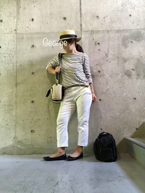 ちょっと福岡まで旅行 ユニクロのボーダーシャツ しまむらのかごバッグと麦わら帽子 夏コーデ Le Style George ちょっと福岡まで旅行 ユニクロのボーダーシャツ しまむらのかごバッグと麦わら帽子 夏コーデ Le Style George