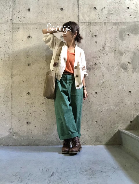 しまむらのケーブルニットカーディガン カーキパンツに合わせた秋色コーデ Le Style George しまむらのケーブルニットカーディガン カーキパンツに合わせた秋色コーデ Le Style George
