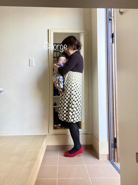 ミルクティーの授乳ワンピースで初詣コーデ Le Style George ミルクティーの授乳ワンピースで初詣コーデ Le Style George