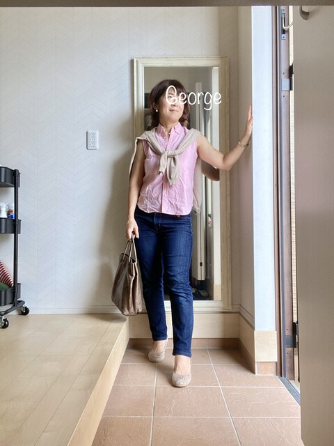 ラルフローレンのピンクシャツ ユニクロジーンズに合わせたカジュアルコーデ Le Style George