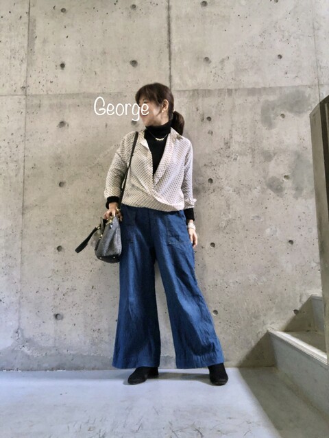 0313 ユニクロのカシュクールドットシャツ ワイドパンツに合わせたゆったりコーデ Le Style George 0313 ユニクロのカシュクールドットシャツ ワイドパンツに合わせたゆったりコーデ Le Style George