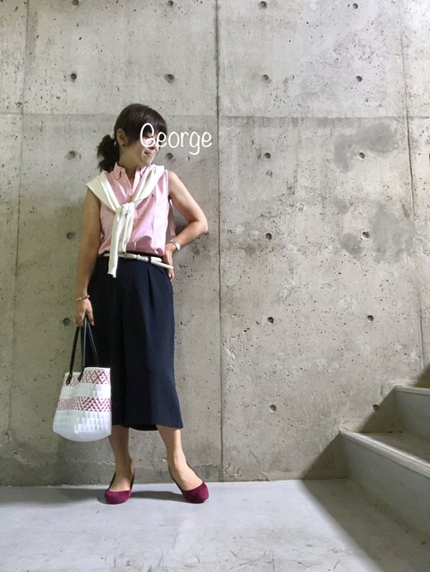 ラルフローレンのノースリーブシャツ ユニクロのガウチョでキレイめコーデ Le Style George ラルフローレンのノースリーブシャツ ユニクロのガウチョでキレイめコーデ Le Style George