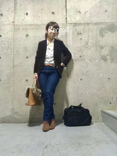 古着のベロアジャケット ちょっとだけカジュアルで会議に出るコーデ Le Style George