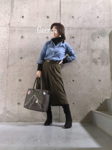 ユニクロガウチョパンツとデニムシャツで函館までドライブ Le Style George