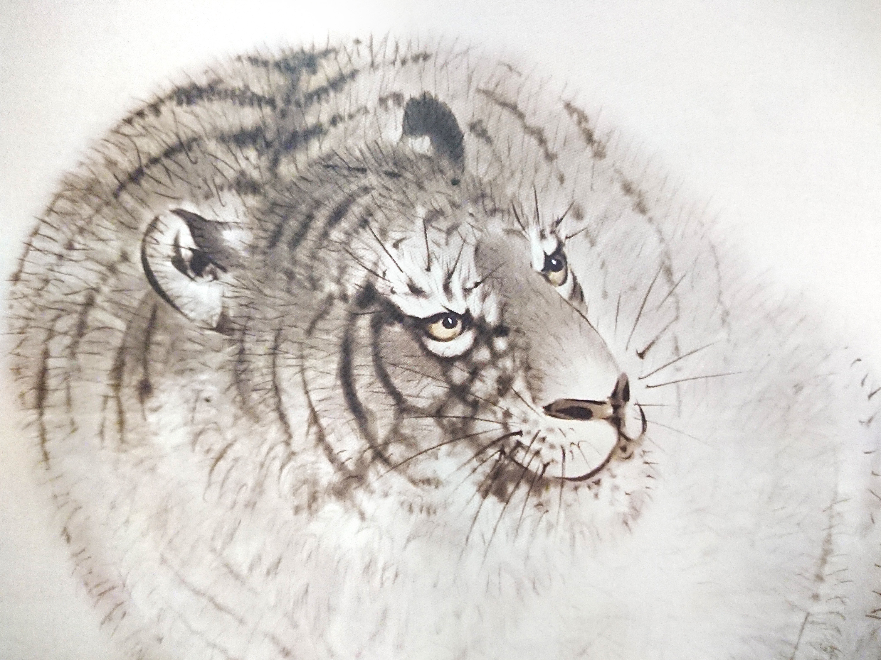 渡辺省亭 猛乕之図 渡辺省亭 欧米を魅了した花鳥画 クラシック音楽とアート