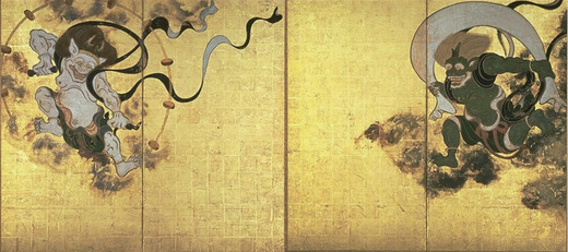 俵屋宗達: 風神雷神図屏風|琳派と印象派展・後期展示替え