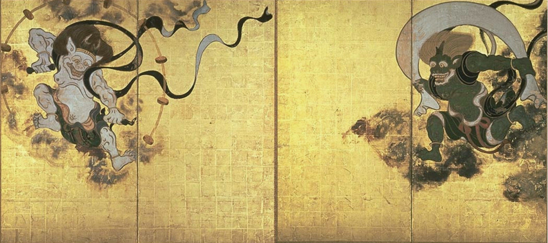 【絵画】俵屋宗達「風神図」「雷神図」2点セット 俵屋宗達『風神雷神図』高級掛軸2点組【ポイント5％還元中