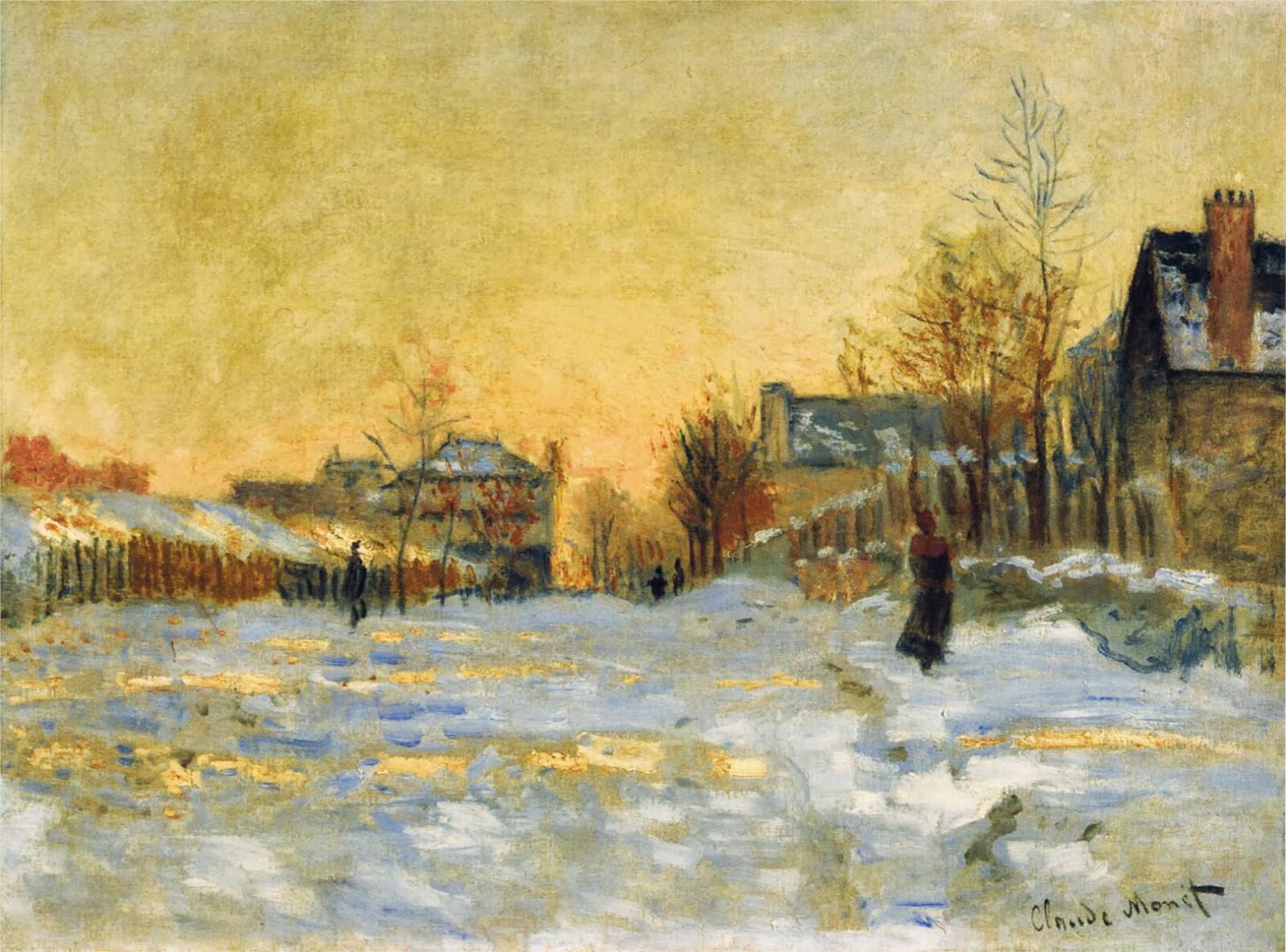 モネ アルジャンテイユ 油彩画 モネ： アルジャントゥイユの雪｜モネ