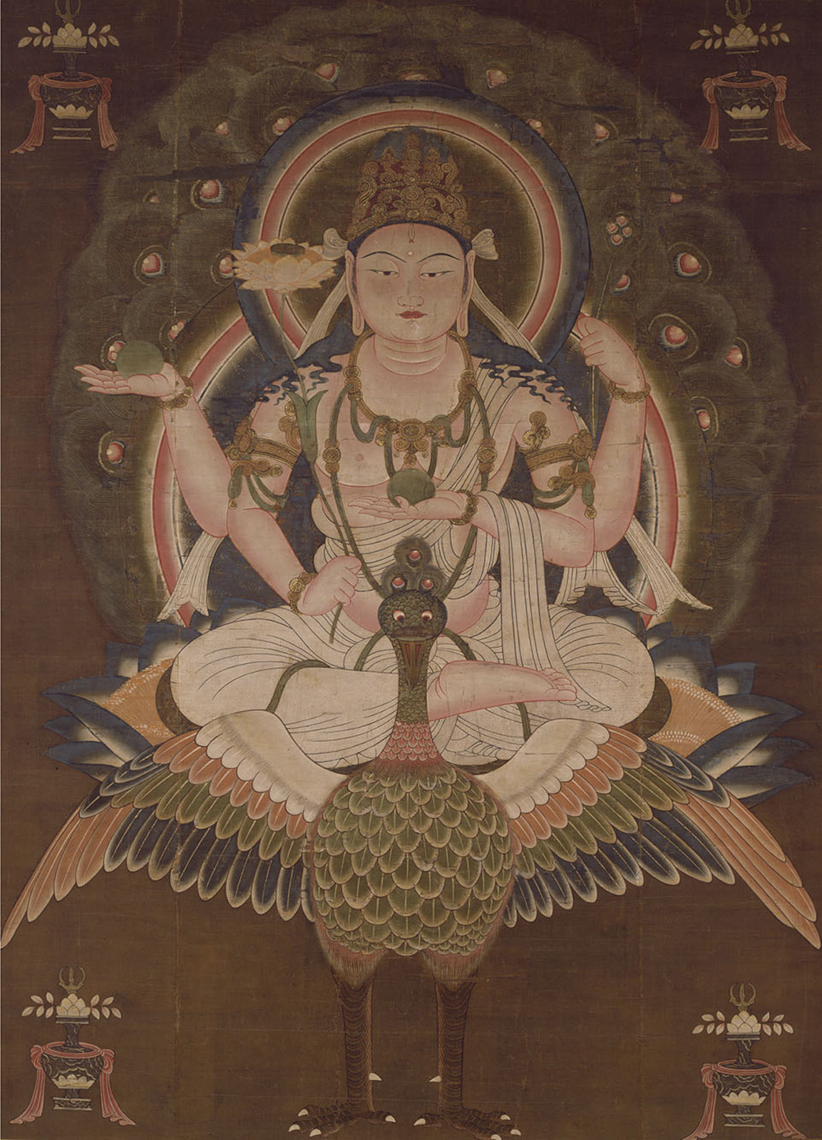 孔雀明王像×婦女喫茶図｜智積院の新旧美術品｜京都・智積院の名宝