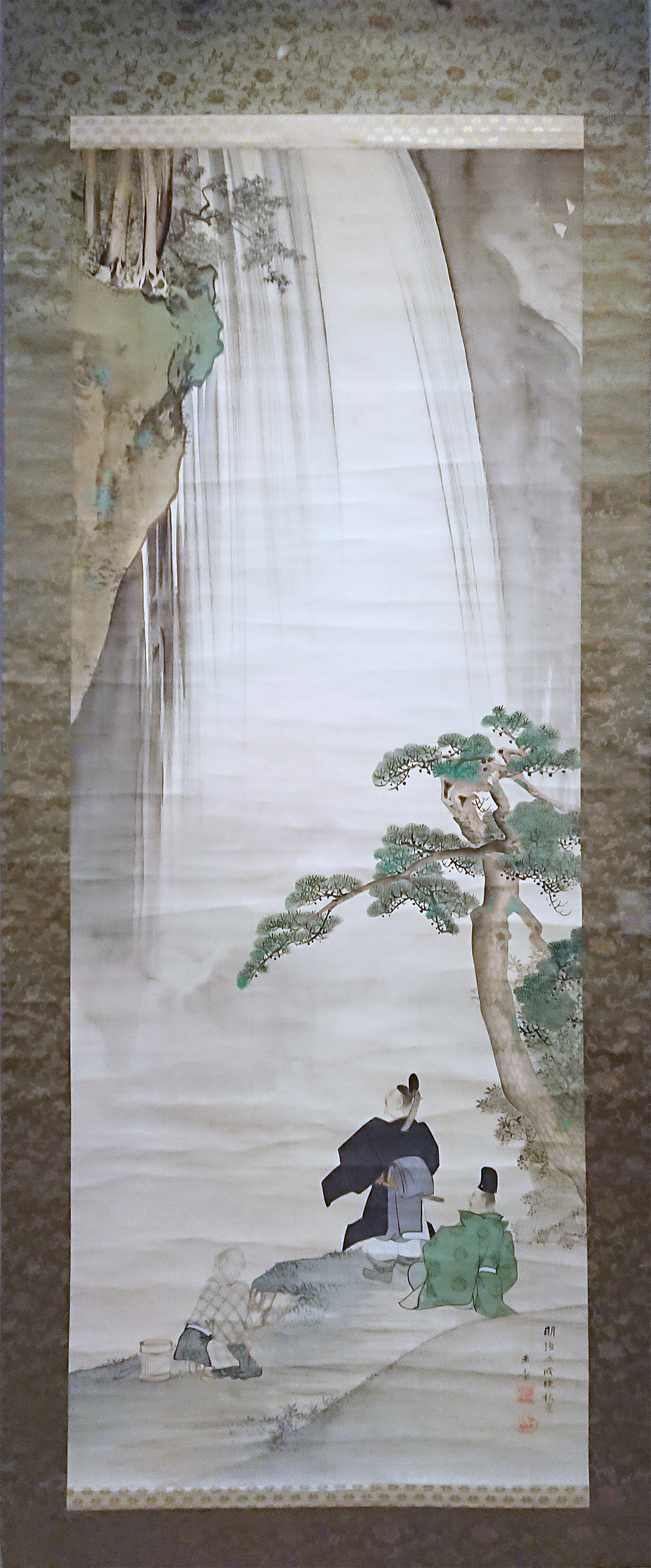 真作/川端玉章/街並み風景図/山水人物図/布袋屋掛軸HH-415 真作/川端玉章/街並み風景図/山水人物図/布袋屋掛軸HH-415