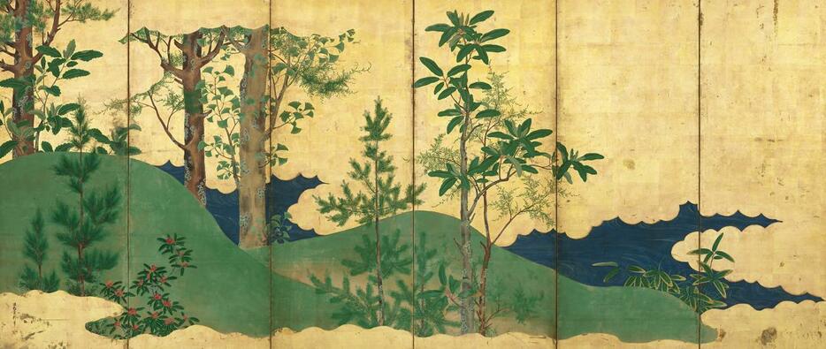 山本素軒: 花木渓流図屏風|企画展「鈴木其一・夏秋渓流図屏風 山本素軒: 花木渓流図屏風|企画展「鈴木其一・夏秋渓流図屏風