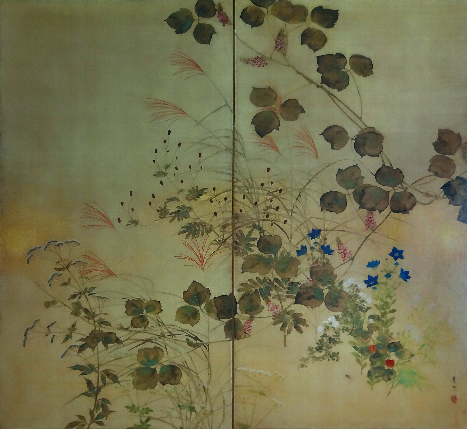 鈴木其一： 二つの秋草図屏風｜江戸琳派の芸術 : クラシック音楽