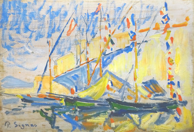 シニャック・ポール、サン・トロペ、希少な額装用画集より、新品高級額装付 シニャック・ポール、サン・トロペ、希少な額装用画集より、新品