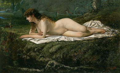 山本芳翠： 裸婦｜1894 Visions ルドン、ロートレック展 : クラシック