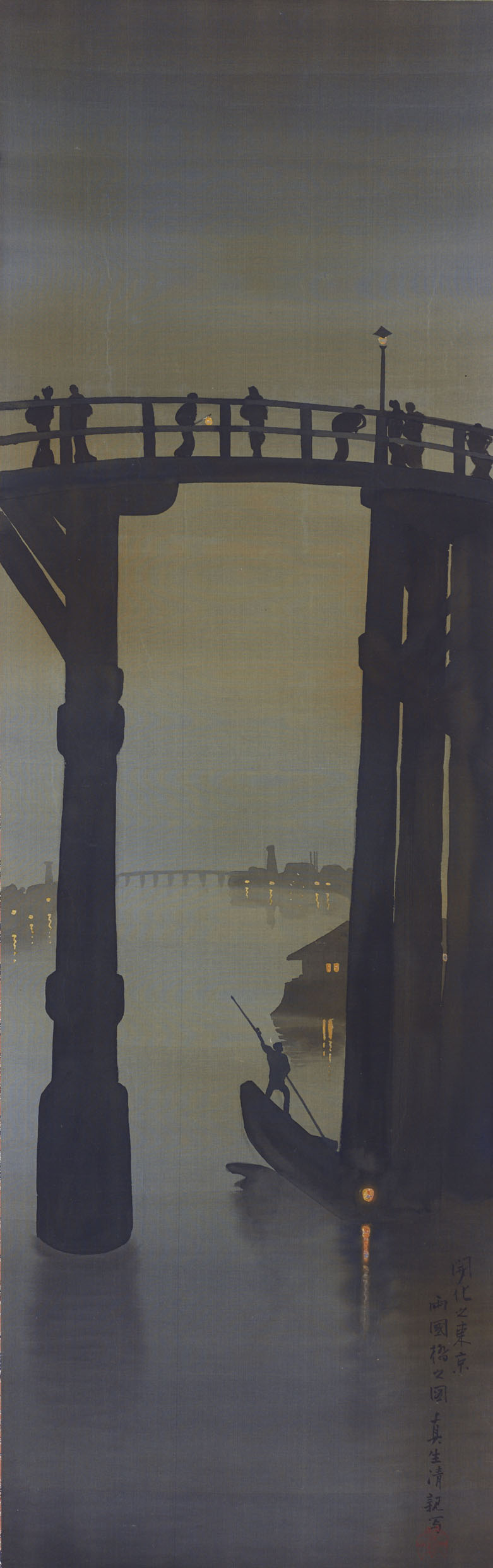 小林清親　光線画　手摺木版画　代表作 「日本橋夜」　浮世絵と西洋画の融合 小林清親 光線画 手摺木版画 代表作 「日本橋夜」 浮世絵と西洋画の融合