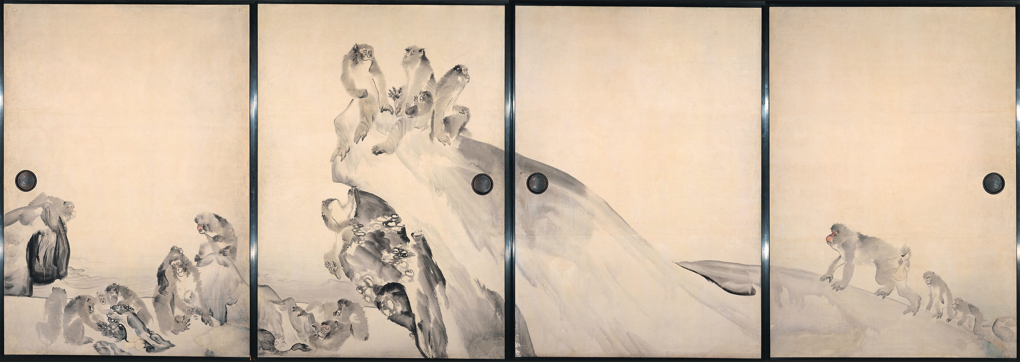 長沢蘆雪 色紙 申・猿 artwahookan_es94a