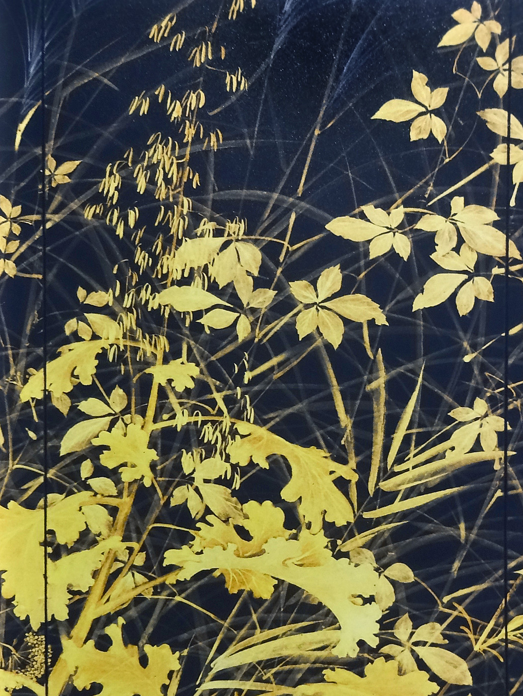 川端龍子： 草の実｜紺地金泥で雑草を描く : クラシック音楽とアート