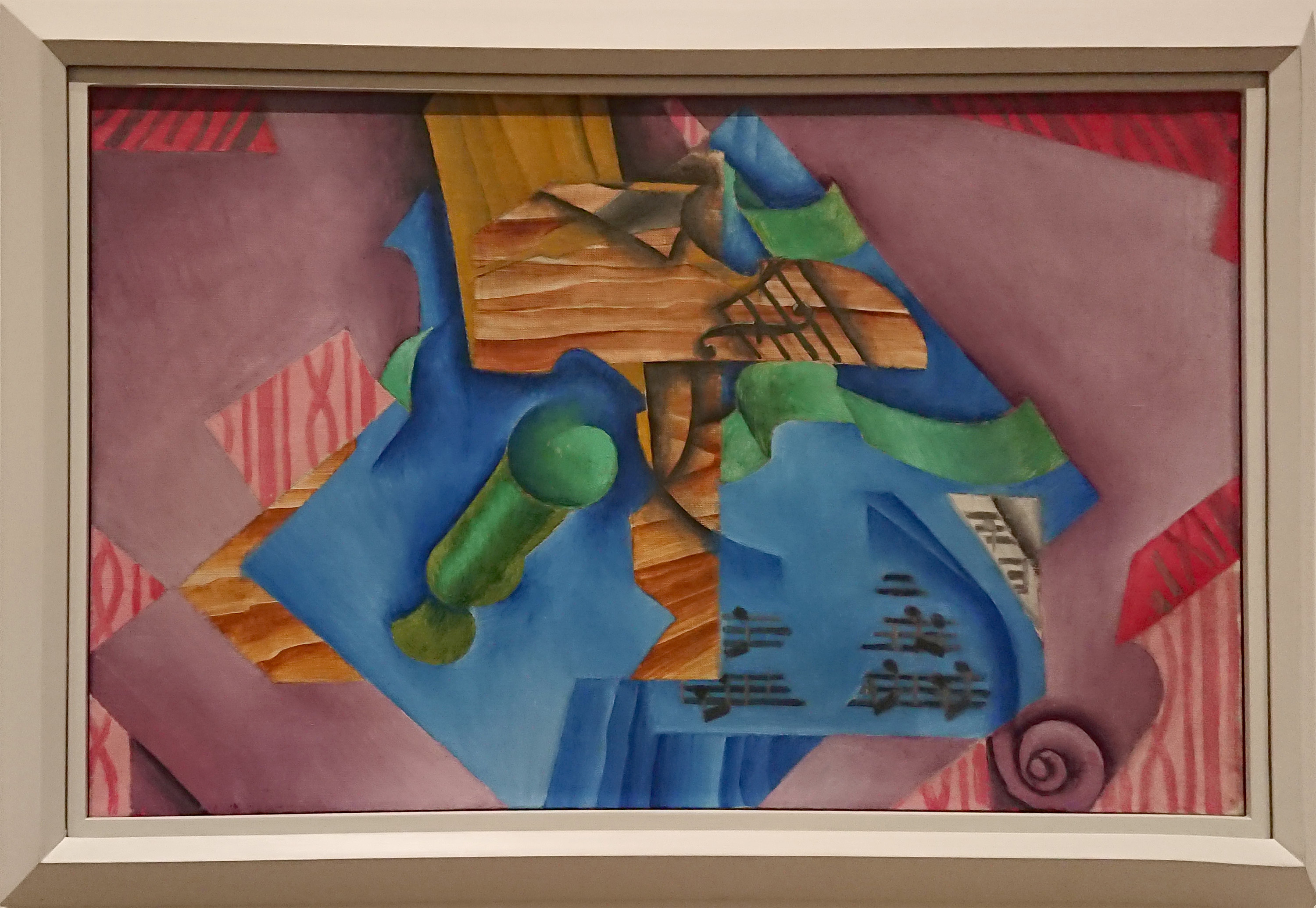 フアン・グリス： ヴァイオリンとグラス、楽譜｜キュビスム展－美の