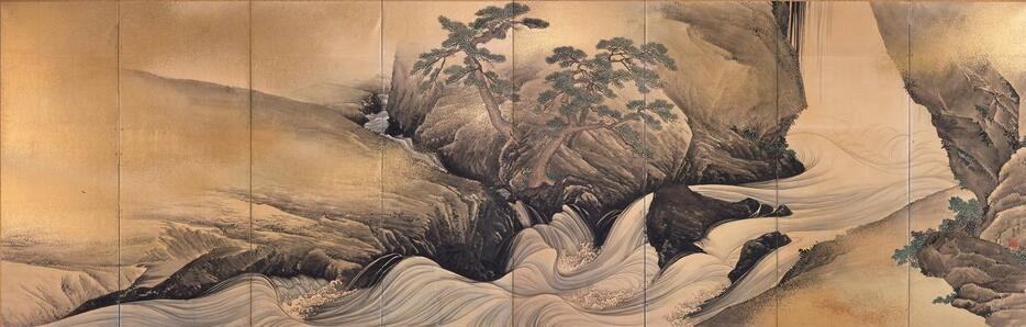円山応挙： 保津川図屏風｜企画展「鈴木其一・夏秋渓流図屏風」｜根津
