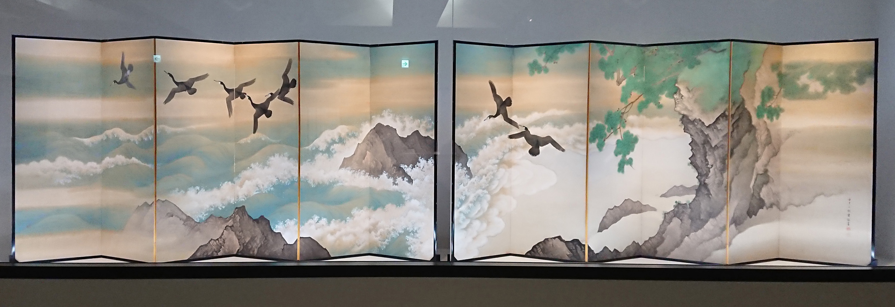 池上秀畝： 巨浪群鵜図｜日本の山海＠松岡美術館 : クラシック音楽とアート