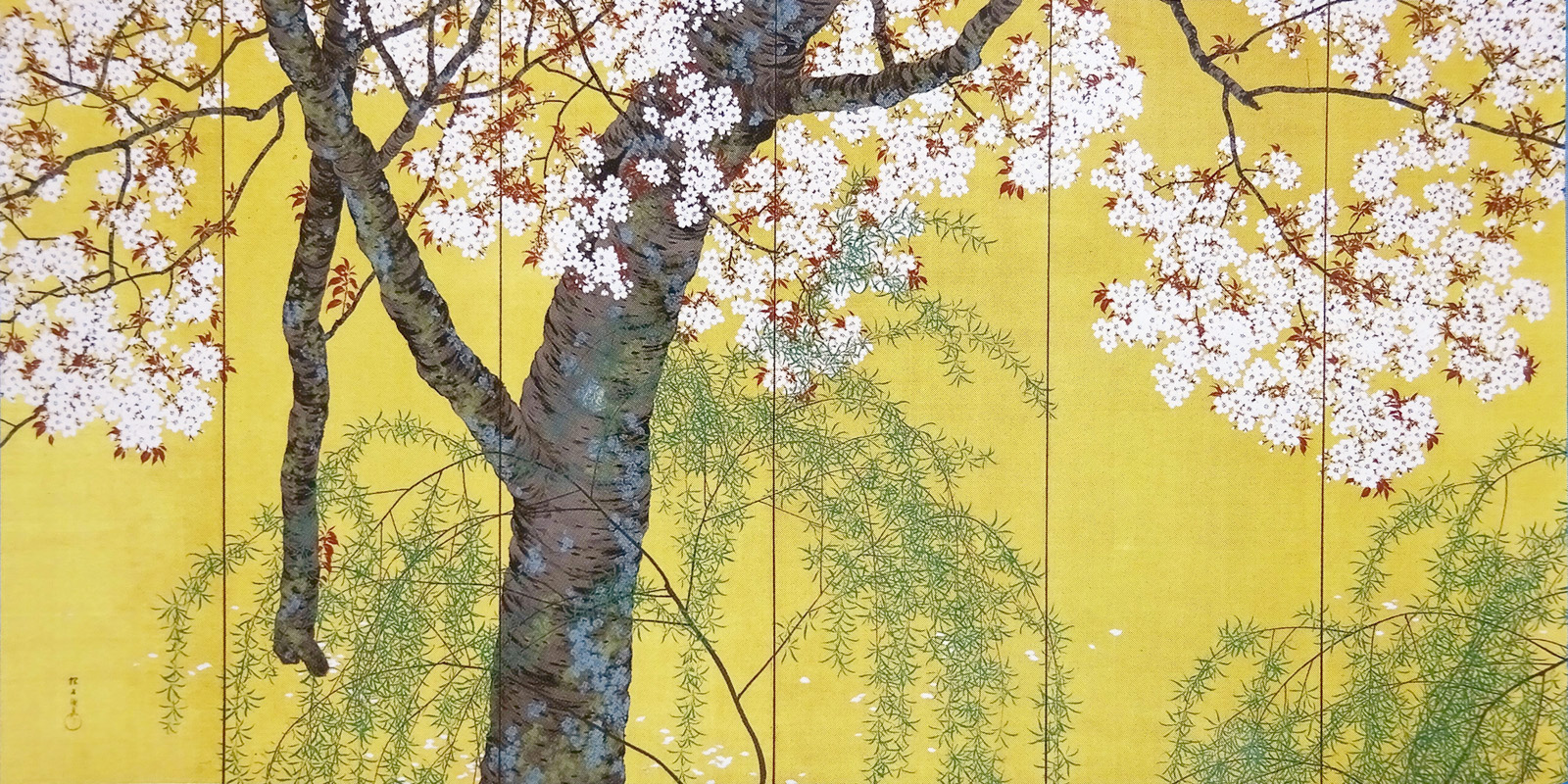 木島櫻谷・生誕140年 柳桜図|斬新さを秘めた屏風 : クラシック 木島櫻谷・生誕140年 柳桜図|斬新さを秘めた屏風 : クラシック
