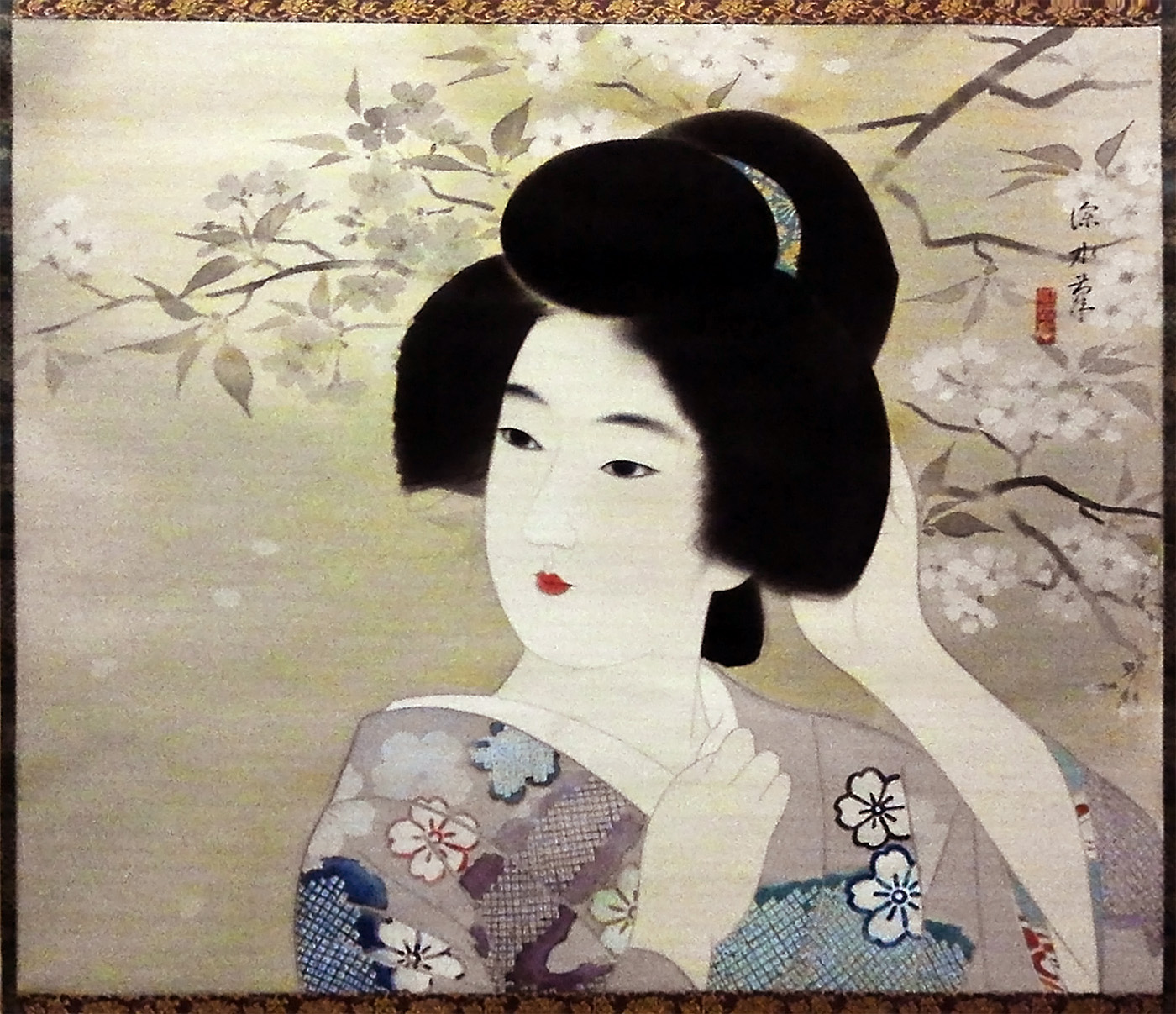 美しい人びと｜上村松園：春宵、松室加世子：竪琴｜on 松岡美術館