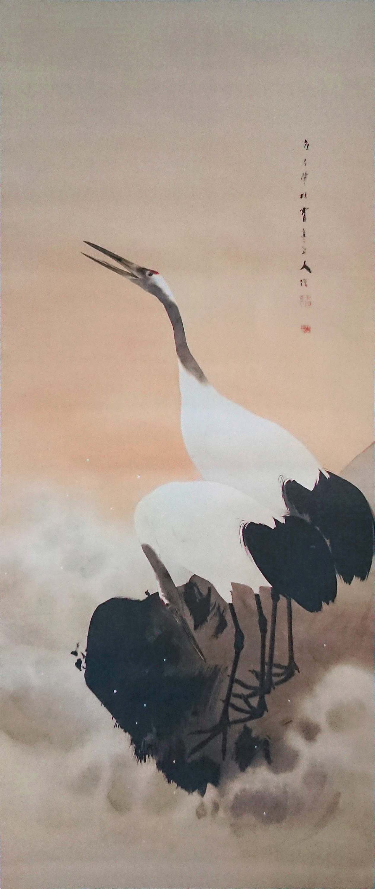 渡辺省亭 雙鶴 そうかく 渡辺省亭 欧米を魅了した花鳥画 クラシック音楽とアート