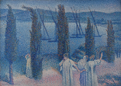 アンリ＝エドモン・クロス： 糸杉のノクチューン｜点描による幻想