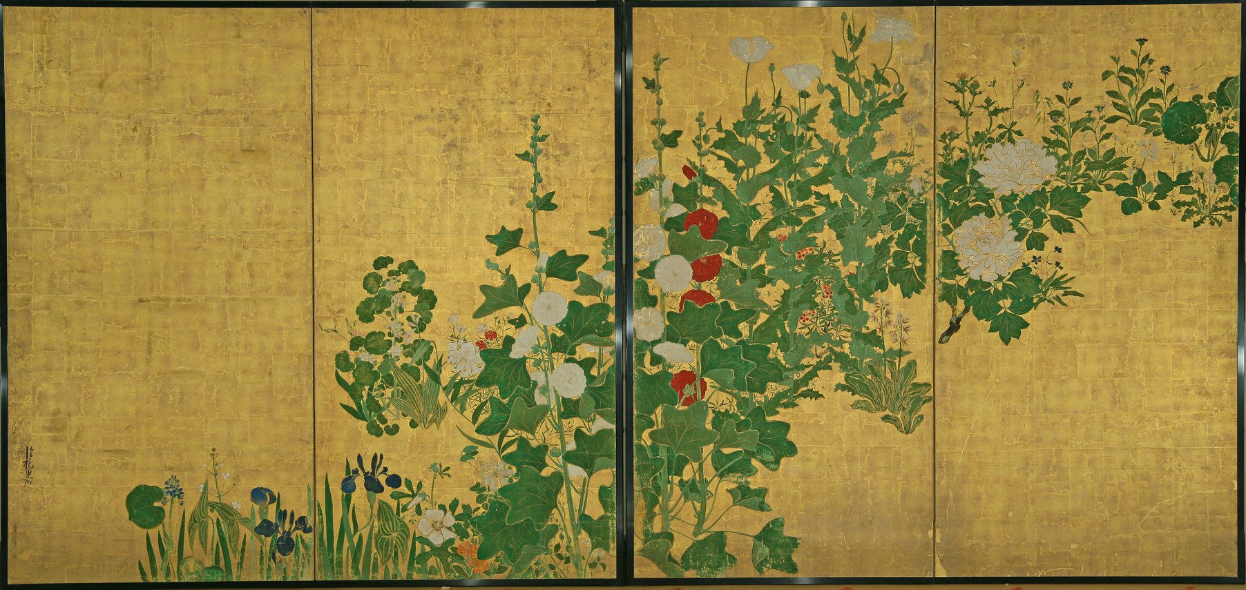 尾形光琳： 夏草図屏屏風｜展覧会「夏と秋の美学 - 鈴木其一と伊年印の