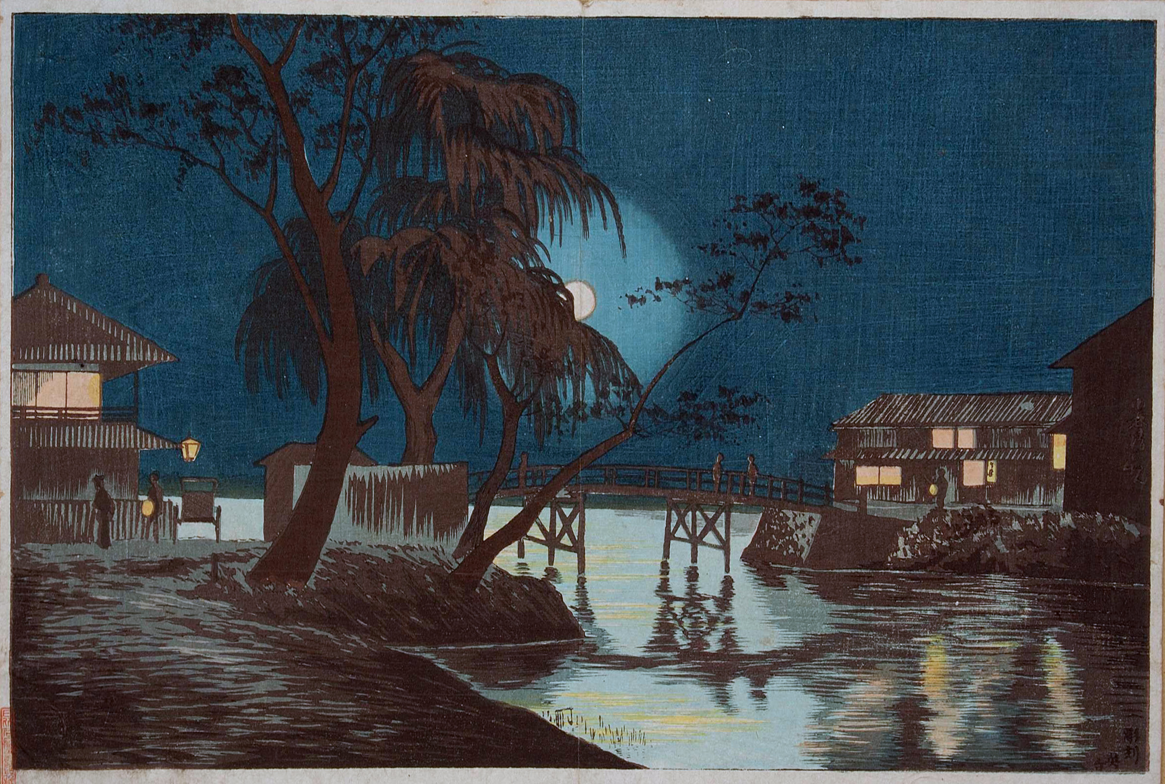 小林清親： 今戸橋茶亭の月夜｜特別展「江戸の人気絵師 夢の競演 