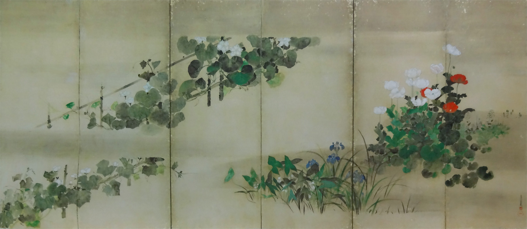琴》中国美術 色絵花漢詩図大花瓶 高42.8cm JE194F 文人として生きる