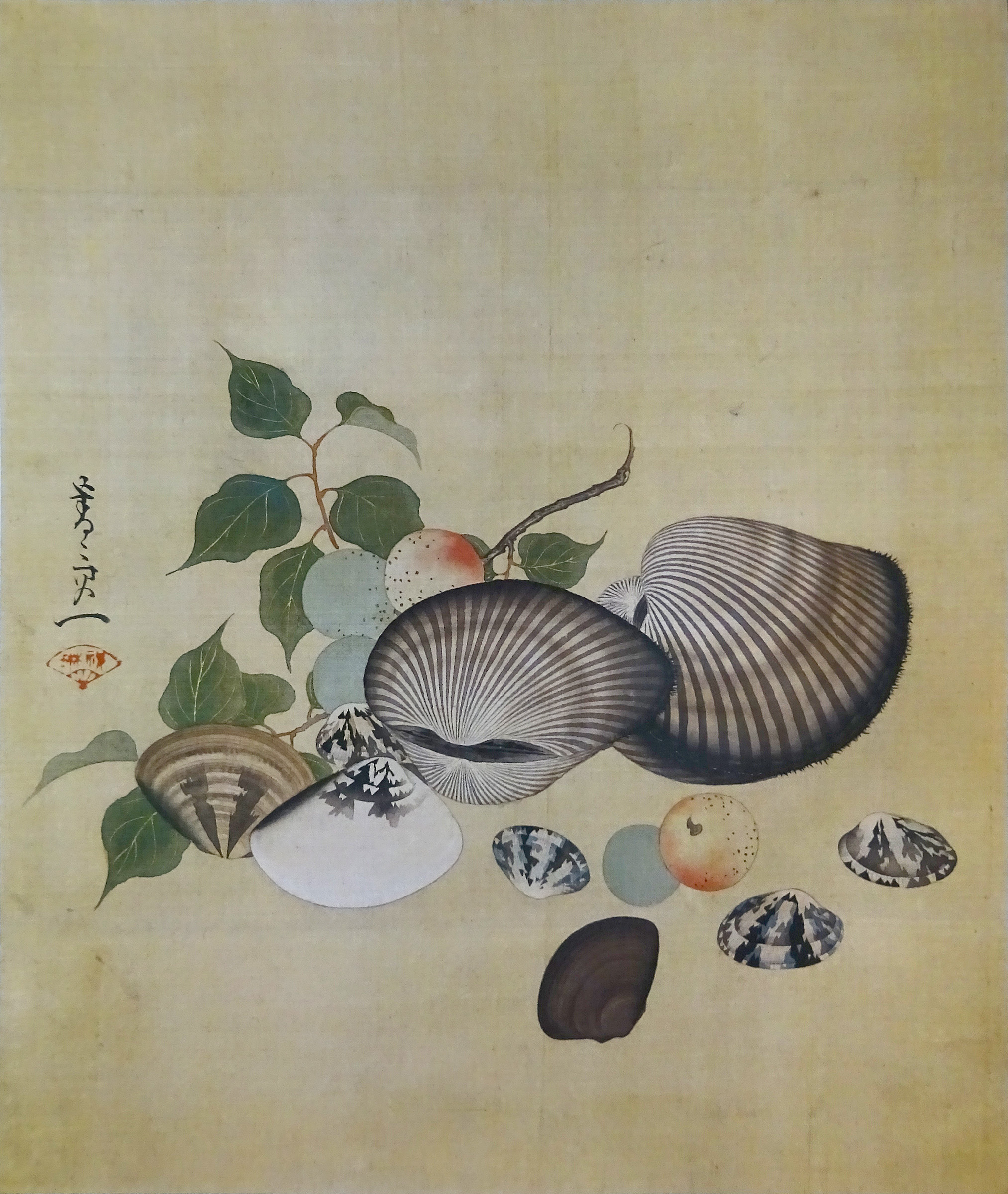 鈴木其一 伊勢物語 業平東下り図 絹本 工芸掛軸 描き表装 琳派 鈴木其